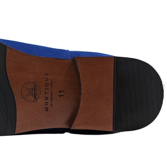 Montique Suede Navy Slip On Chelsea Boots                S-50 - Picture 5 of 7